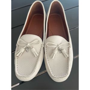 Coach Gia Women’s Flat Slip on Loafers Driver Moccasins Tan Leather Size 7 B